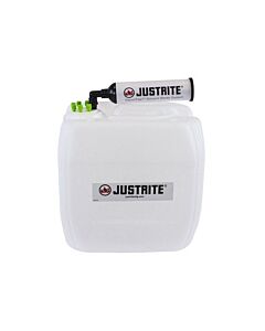 13.5L Justrite HDPE Vaportrap UN-Rated Carboy w/ Filter, 6 Ports 1/16" OD Tubing