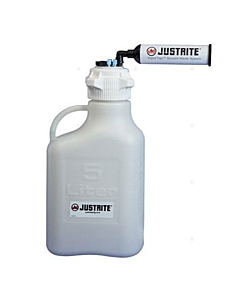 5L Justrite HDPE Vaportrap Carboy w/Filter, 4 Ports 1/8" & 1/4" OD Tubing