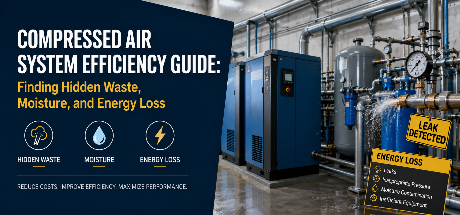Compressed Air System Efficiency Guide: Finding Hidden Waste, Moisture, and Energy Loss
