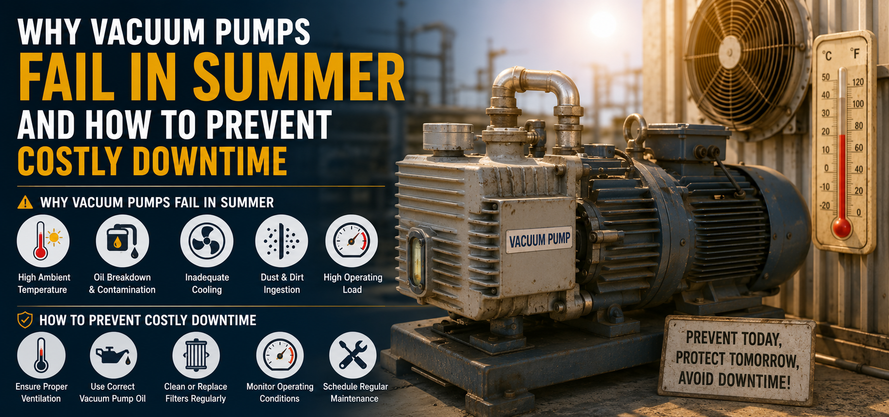 Why Vacuum Pumps Fail in Summer and How to Prevent Costly Downtime